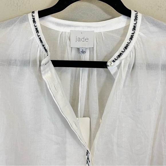 Johnny Was‎ JADE Kivi Blouse White Cotton Embroidered Long Sleeve Small NWT - Picture 4 of 14